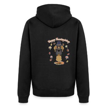 Joyeux Thanksgiving I Amoureux des chiens I Grand Danois - Veste à capuche bio Premium Unisexe - noir - Dos - Nico (187cm)