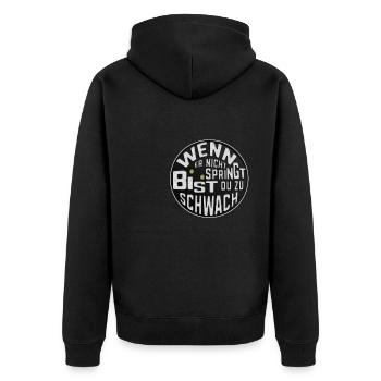 Squashball zu stark du zu schwach Squashspieler - Unisex Premium Bio Zip Hoodie - Schwarz - Hinten - Nico (187cm)