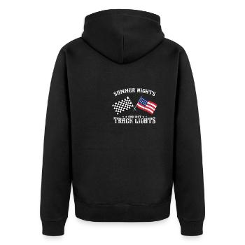J’aime la bière et les courses de voitures de sprint et peut-être 3 - Veste à capuche bio Premium Unisexe - noir - Dos - Nico (187cm)