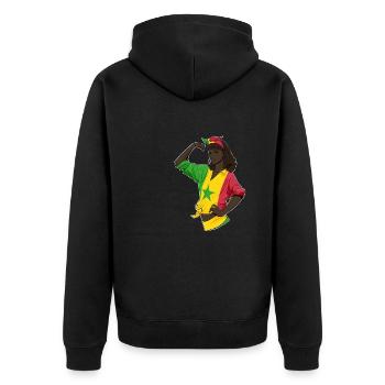 Fille sénégalaise Unbreakable Héritage sénégalais - Veste à capuche bio Premium Unisexe - noir - Dos - Nico (187cm)