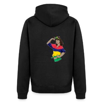 Mauritius Girl Unbreakable Mauritius Heritage - Unisex Premium Organic Zip Hoodie - black - Back - Nico (187cm)