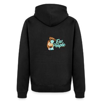 Ew People - bester Freund des Menschen - Unisex Premium Bio Zip Hoodie - Schwarz - Hinten - Nico (187cm)