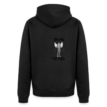 Humour pour femme la fee pas chier - Veste à capuche bio Premium Unisexe - noir - Dos - Nico (187cm)