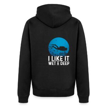 Scuba Diver Deep Underwater Snorkeling Lebenssti - Unisex Premium Organic Zip Hoodie - black - Back - Nico (187cm)