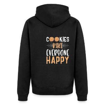 Chocolate Chip Cookies Chocoholic Lifestyle Gesche - Unisex Premium Organic Zip Hoodie - black - Back - Nico (187cm)