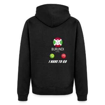 Burundi calls lusiger flags saying - Unisex Premium Organic Zip Hoodie - black - Back - Nico (187cm)