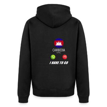 Le Cambodge appelle le slogan du drapeau Lusiger - Veste à capuche bio Premium Unisexe - noir - Dos - Nico (187cm)