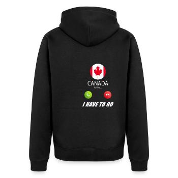Canada calls lusiger flags spell - Unisex Premium Organic Zip Hoodie - black - Back - Nico (187cm)