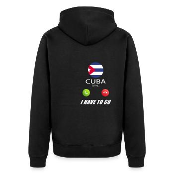 Cuba appelle les drapeaux lusiger en disant - Veste à capuche bio Premium Unisexe - noir - Dos - Nico (187cm)
