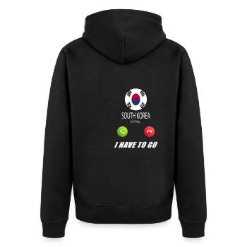 La Corée du Sud qualifie de slogan les drapeaux lusiger - Veste à capuche bio Premium Unisexe - noir - Dos - Nico (187cm)