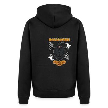 Happy Halloween I Dog Lover I Newfoundland - Unisex Premium Organic Zip Hoodie - black - Back - Nico (187cm)