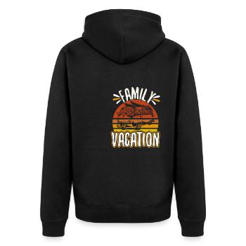 Vacation Surfing Bus Beaches - Unisex Premium Organic Zip Hoodie - black - Back - Nico (187cm)
