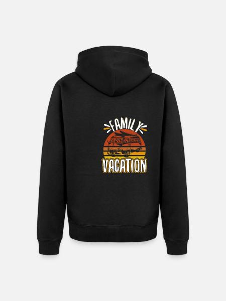 Vacation Surfing Bus Beaches - Unisex Premium Organic Zip Hoodie - black
