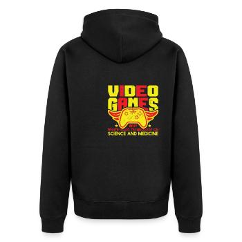 Games Why Waste Technology On Science - Unisex Premium Organic Zip Hoodie - black - Back - Nico (187cm)