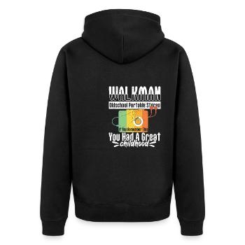 You Remember This Great Childhood - Unisex Premium Organic Zip Hoodie - black - Back - Nico (187cm)