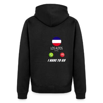 Los Altos calls lusiger flags saying - Unisex Premium Organic Zip Hoodie - black - Back - Nico (187cm)