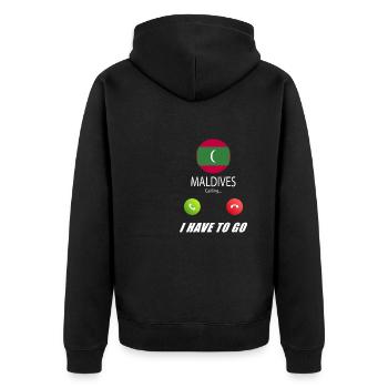 Maldives calls lusiger flags saying - Unisex Premium Organic Zip Hoodie - black - Back - Nico (187cm)
