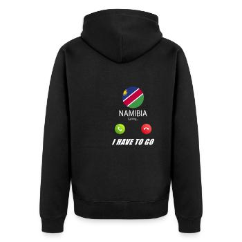 Namibia calls lusiger flags saying - Unisex Premium Organic Zip Hoodie - black - Back - Nico (187cm)