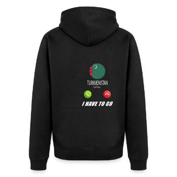 Le Turkménistan appelle les drapeaux lusiger en disant - Veste à capuche bio Premium Unisexe - noir - Dos - Nico (187cm)