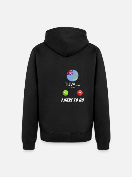 Tuvalu calls lusiger flags saying - Unisex Premium Organic Zip Hoodie - black