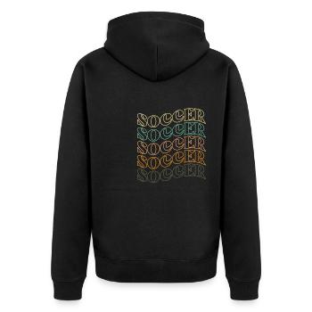 Viele Fußball - Unisex Premium Bio Zip Hoodie - Schwarz - Hinten - Nico (187cm)
