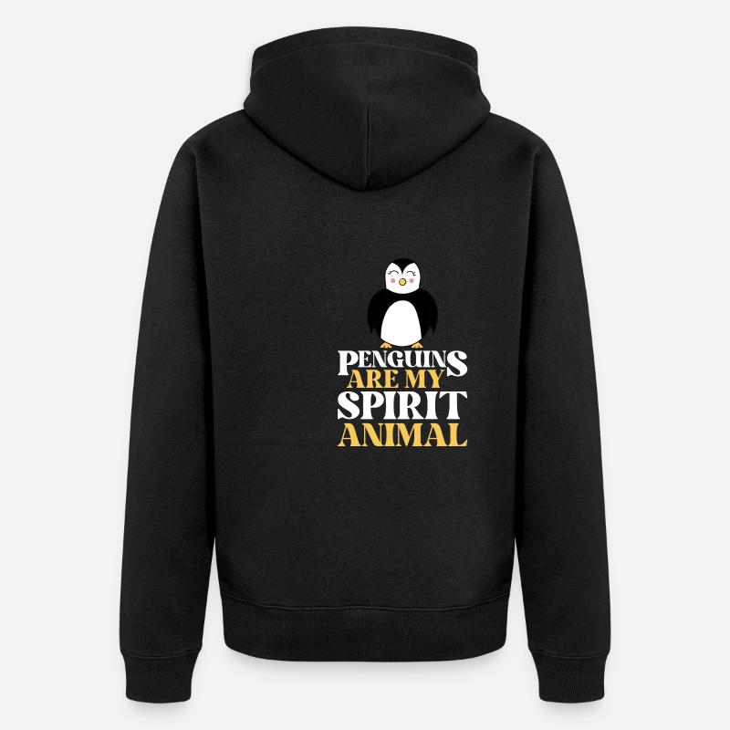 Pinguingeist - Unisex Premium Bio Zip Hoodie - Schwarz