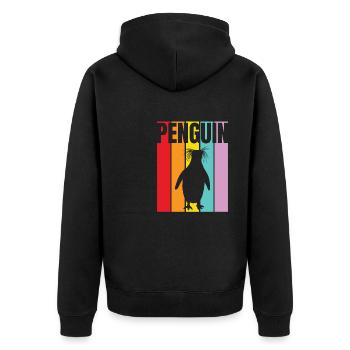 Verlorener Pinguin - Unisex Premium Bio Zip Hoodie - Schwarz - Hinten - Nico (187cm)