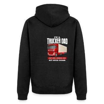 I'm A Trucker Dad, Truck Drivers Gift Red Truck - Veste à capuche bio Premium Unisexe - noir - Dos - Nico (187cm)