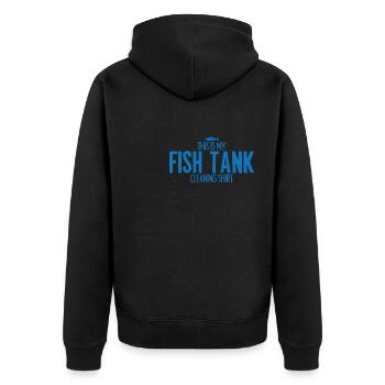 Fisch-Tanks - Unisex Premium Bio Zip Hoodie - Schwarz - Hinten - Nico (187cm)