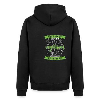 Je ne mange pas un ami animal bovin végétarien - Veste à capuche bio Premium Unisexe - noir - Dos - Nico (187cm)