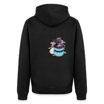 Antidépresseur - pitbull gris - Veste à capuche bio Premium Unisexe - noir - Dos - Nico (187cm)