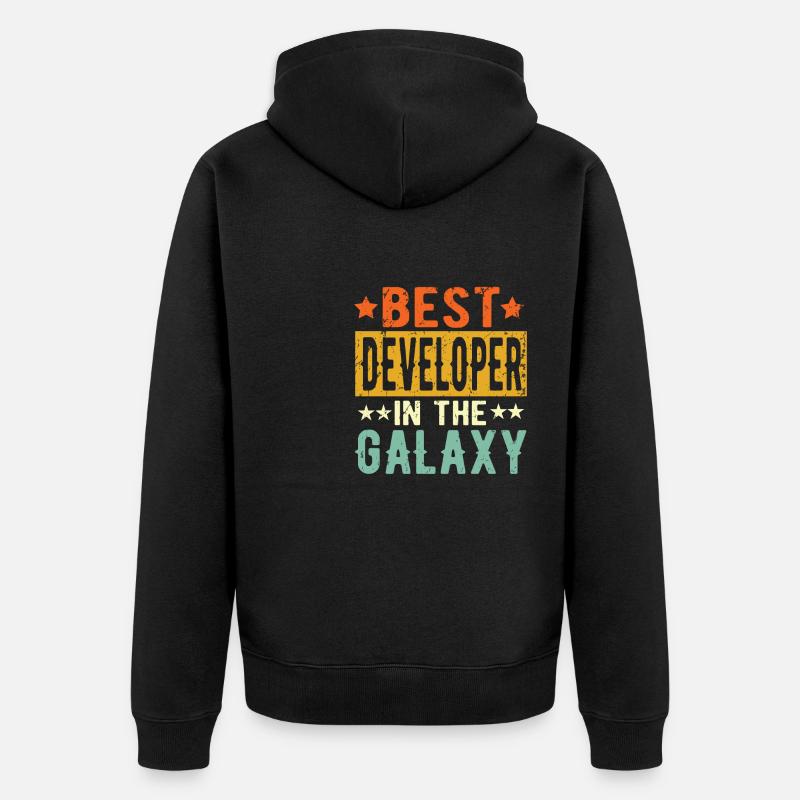 Best Developer ever Developer Gift - Unisex Premium Organic Zip Hoodie - black