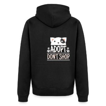 Adopt Dont Shop Pet Adoption Awareness - Unisex Premium Organic Zip Hoodie - black - Back - Nico (187cm)