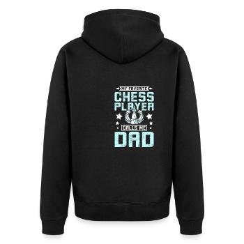 Mon joueur d'échecs préféré m'appelle papa - Veste à capuche bio Premium Unisexe - noir - Dos - Nico (187cm)