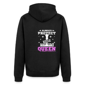Protégez toujours votre reine des échecs - Veste à capuche bio Premium Unisexe - noir - Dos - Nico (187cm)