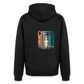 Échecs Vintage Rétro - Veste à capuche bio Premium Unisexe - noir - Dos - Nico (187cm)
