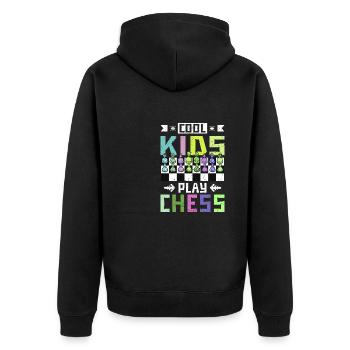 des enfants sympas jouent aux échecs - Veste à capuche bio Premium Unisexe - noir - Dos - Nico (187cm)