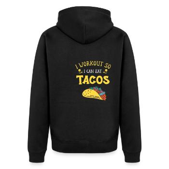 Taco Tacos Mexican Food - Unisex Premium Organic Zip Hoodie - black - Back - Nico (187cm)