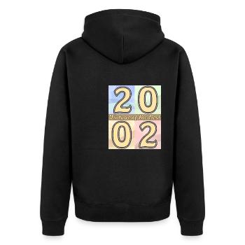 BIRTHDAY YEAR 2002 - Unisex Premium Organic Zip Hoodie - black - Back - Nico (187cm)