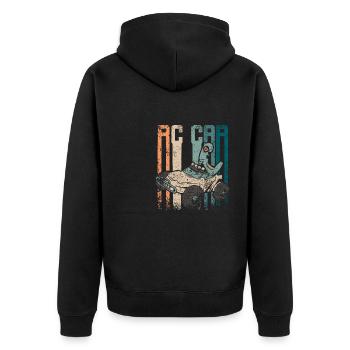 Rétro Vintage Rc voiture de course - Veste à capuche bio Premium Unisexe - noir - Dos - Nico (187cm)