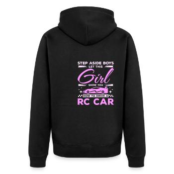 Laissez cette fille vous montrer comment conduire une voiture rc - Veste à capuche bio Premium Unisexe - noir - Dos - Nico (187cm)