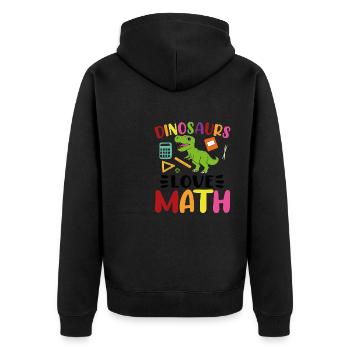 Dinosaurs love Math - Unisex Premium Organic Zip Hoodie - black - Back - Nico (187cm)
