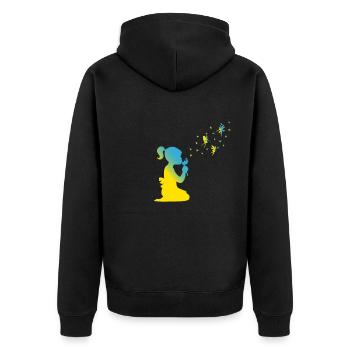 Pissenlit Fille Ukraine Liberté Drapeau ukrainien - Veste à capuche bio Premium Unisexe - noir - Dos - Nico (187cm)
