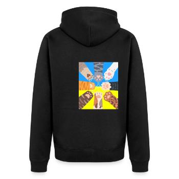 Signe de paix Cat Paws Drapeau ukrainien - Veste à capuche bio Premium Unisexe - noir - Dos - Nico (187cm)