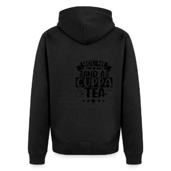 Toi moi et un thé Cuppa - Veste à capuche bio Premium Unisexe - noir - Dos - Nico (187cm)