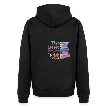 Ce petit rat de bibliothèque a 10 ans - Veste à capuche bio Premium Unisexe - noir - Dos - Nico (187cm)