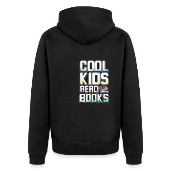 Les enfants cool lisent des livres - Veste à capuche bio Premium Unisexe - noir - Dos - Nico (187cm)