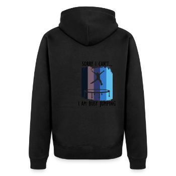 Saut occupé à dire ironique Saut au trampoline - Veste à capuche bio Premium Unisexe - noir - Dos - Nico (187cm)