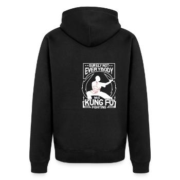 Not Everybody Was Doing Kung Fu - Unisex Premium Organic Zip Hoodie - black - Back - Nico (187cm)