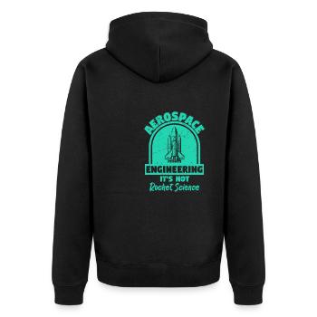 Aerospace Engineering Not Rocket Science - Unisex Premium Organic Zip Hoodie - black - Back - Nico (187cm)